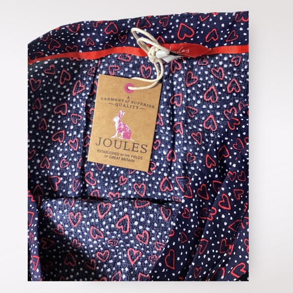 Joules Women’s Wrap Skirt Valentines Day Hearts Sz 10 Navy Red Belt Polka NWT - Picture 4 of 4
